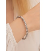 Kadın Bileklik-22 Ayar Gerçek Altın Kaplama(KARARMAZ) Çelik Kadın Kelepçe-hasır Model 3565353423545 3565353423546 (Gümüş)