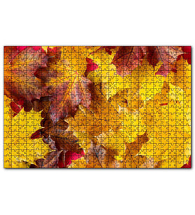 Cakapuzzle arı Dökülmüş Sonbahar Yaprakları Yakın Çekim  Puzzle Yapboz MDF (Ahşap) (500 Parça)
