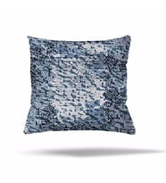 Kilim Kelebek Geometrik Gizli Fermuarlı Yastık Kılıfı Kırlent Kılıfı Koltuk Yastık Kılıfı  (Mavi)