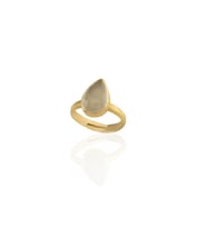 Kadir Jewellery 22 Ayar Altın Kaplama Zirkon Taşlı Ayarlanabilir Kadın Moda Yüzük (Beyaz)