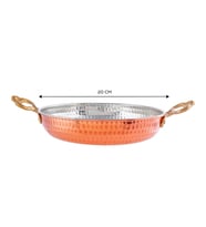 Bakir Tava 18 Cm 2-3 Kisilik Bakir Sahan Takimi (Koyu Turkuaz)