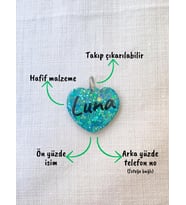 Kalp Şeklinde Kedi/ Köpek- İsimliği/ Künyesi (Yeşil)