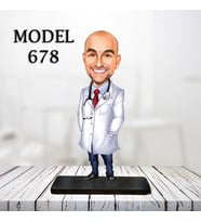 kişiye özel karikatür biblo erkek doktor biblosu (Bordo)