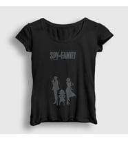 Presmono Kadın Beyaz Poster V2 Anime Spy X Family T-Shirt 318569tt (Siyah)