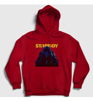Presmono Unisex Kırmızı Starboy Cover The Weeknd Kapüşonlu Sweatshirt 159593tt (Kırmızı)