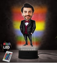 Doğum Günü Hediyesi,Sevgiliye Hediye, Kişiye Özel Fotoğraflı Fabrikatör Karikatür 3D Led Lamba (RGB)