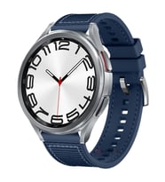 Sneezy Samsung Galaxy Watch 4 40-42-44-46mm Uyumlu 20mm Dikiş Desenli Dokuma Silikon Kordon (Lacivert)