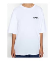 Unisex Oversize Nasa Tshirt (Beyaz)