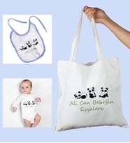 eJOYA Bebeklere Özel Çantasında Kişiye Özel Zıbın Ve Önlük Bebek Hediye Seti 109979 (Mavi)