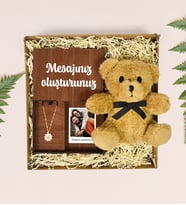 Kendin Tasarla Polo Kartlı Kolye Kutusu & Sevimli Teddy Ayıcık (Model 2)