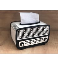 Ahşap Nostaji Radyo Peçetelik (Beyaz)