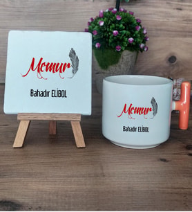 Memur Hediye Seti Kupa Bardak T Kulplu ve Dekoratif Taş Memura Hediye (Model 7)