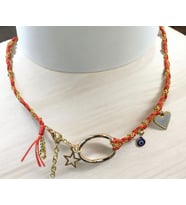 Choker Gold Zincir Kolye (Turuncu)