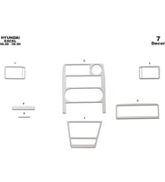 Meriç® Hyundai Excel Ön Torpido Kaplama Maun 7 Parça 1991-1994 (Alüminyum)