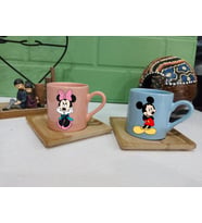 Mickey Mouse Sevgililere Özel 2'li Kahve Fincanı Seti (Pembe)