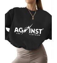 Sweatshirt 3 iplik şardonlu bisiklet yaka Sweatshirt Bej kalın erkek kadın Giyim karşıtı Baskılı (Siyah)