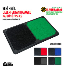 Yeni Nesil Islak - Kuru Dezenfektan Havuzlu Hijyen Paspas 50x80 (Yeşil)