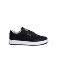 Günlük Keten Erkek Sneaker Bağcık Fuspet Casual KaymazTaban Yazlık Spor Ayakkabı (Siyah - Beyaz)