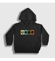 Presmono Unisex Çocuk Beyaz Chars Anime Avatar The Last Airbender Kapüşonlu Sweatshirt 262308tt (Siyah)