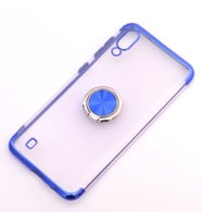 Galaxy M10 Kılıf Zore Gess Kenarları Renkli Yüzük Aparatlı Kılıf (Mavi)