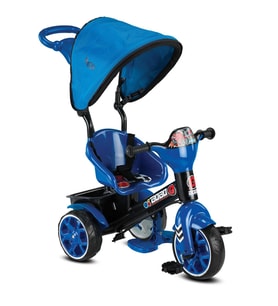 Babyhope Bobo Speed Tenteli İtmeli 3 Teker Bisklet (Mavi)