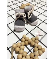 Bağcık Detaylı Bebek Çorap 0-6 ay BEBECİ.000551 (Gri)