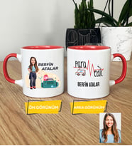 Kişiye Özel Karikatürlü Paramedik Hediye Kupa Bardak Kadın Paramediğe Tıp Bayramı Hediyesi (Pembe)