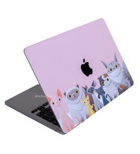 McStorey Macbook Air M2 Kılıf A2681 ile Uyumlu Laptop Sticker Koruyucu Kaplama Animal03 (Açık Pembe)