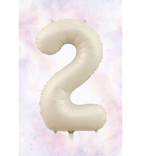 Retro Krem 1 Yaş Balonu Krem Rakam Folyo Balon 80cm (Model 2)