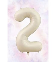 Retro Krem 1 Yaş Balonu Krem Rakam Folyo Balon 80cm (Model 2)