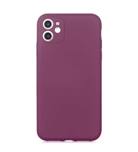 iPhone 11 Kılıf Zore Mara Pürüzsüz Yumuşak Mat Silikon Kılıf (Mürdüm)