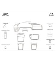 Meriç® Toyota Camry Ön Torpido Kaplama Maun 14 Parça 1991-1997 (Alüminyum)