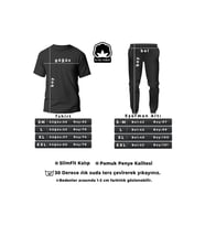 Unisex Fine Baskılı 2'li Eşofman Takımı (Siyah)