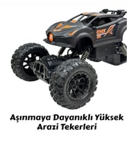 Uzaktan Kumandalı Bluetooth Telefon Kontrollü Jeep Araba Drift Şarjlı Rock Crawler 19 cm Off-Road (Turuncu)