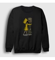 Presmono Unisex Beyaz Hug Little Nightmares Sweatshirt 159821tt (Siyah)