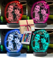 Öğretmene Özel 3D Oval Led Gece Lambası (Karışık)
