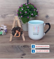 Modelist Kupa Bardak Beyaz ve Fotoğraflı Ahşap Anahtarlık Hediye (Model 10)