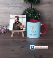 Pilot Fotoğraflı Dekoratif Taş, Kupa Bardak Beyaz Hediye (Model 2)