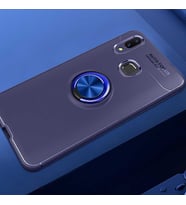 Huawei Y7 Prime 2019 Kılıf Yüzüklü Magnetli Ravel Case (Mavi)