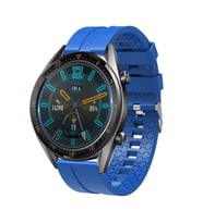Samsung Galaxy Watch 3 45mm Kordon Silikon Dalga Desen Şerit Band 23 (SAKS MAVI)