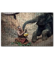 Cakapuzzle Budist Keşiş ve Fil  Puzzle Yapboz MDF (Ahşap) (500 Parça)