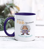 Fizik Öğretmeni Tasarımlı Kişiye Özel Kupa Bardak (Lacivert)