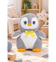 Pababo 50 cm Pelüş Sevimli Penguen (Gri)