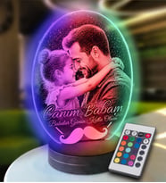 Kişiye Özel Oval Fotoğraflı 3D Model Led Gece Lamba (Karışık)