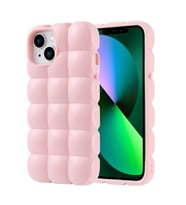 iPhone 14 Kılıf Parlak Esnek Silikon Dom Dom Kılıf (Pembe)