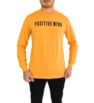 Erkek Sıfır Yaka Posıtıve Yazılı Sweat BGL-ST01721 (SAFRAN)