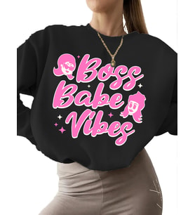 Sweatshirt erkek unisex 3 iplik şardonlu bisiklet yaka Bej Sweatshirt Patron bebek titreşimleri (Siyah)