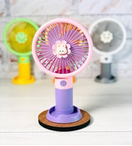 Mini Fan Masaüstü Taşınabilir Telefon Stantlı Vantilatör 2si 1 Arada Taşınabilir Masaüstü Fan (Mor)