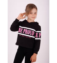 Toontoy Kız Çocuk Be Proud Baskılı Sweatshirt (Siyah)