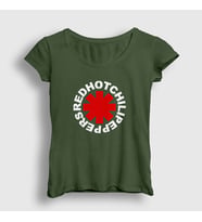 Presmono Kadın Sarı Logo Red Hot Chili Peppers T-Shirt 107439tt (Haki)